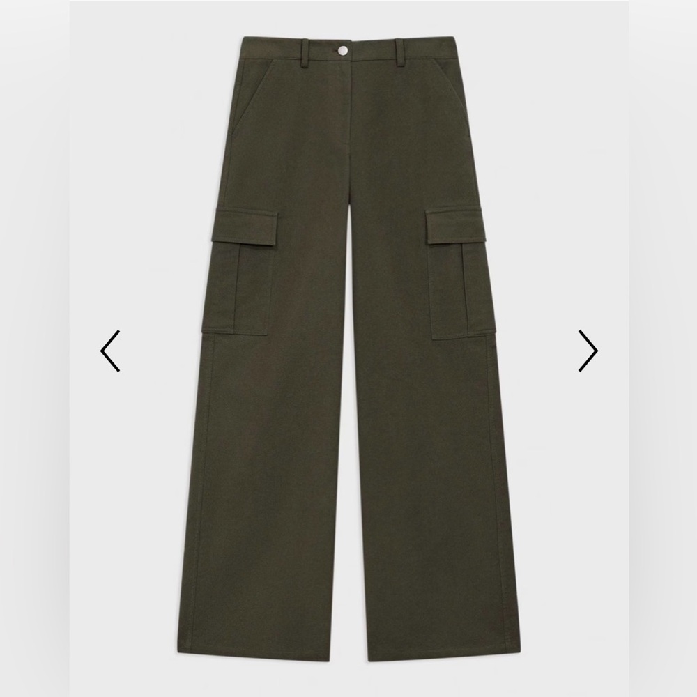 Theory Wide-Leg Cargo Pant in Moleskin Twill
Size 0 NWT Hunter Green